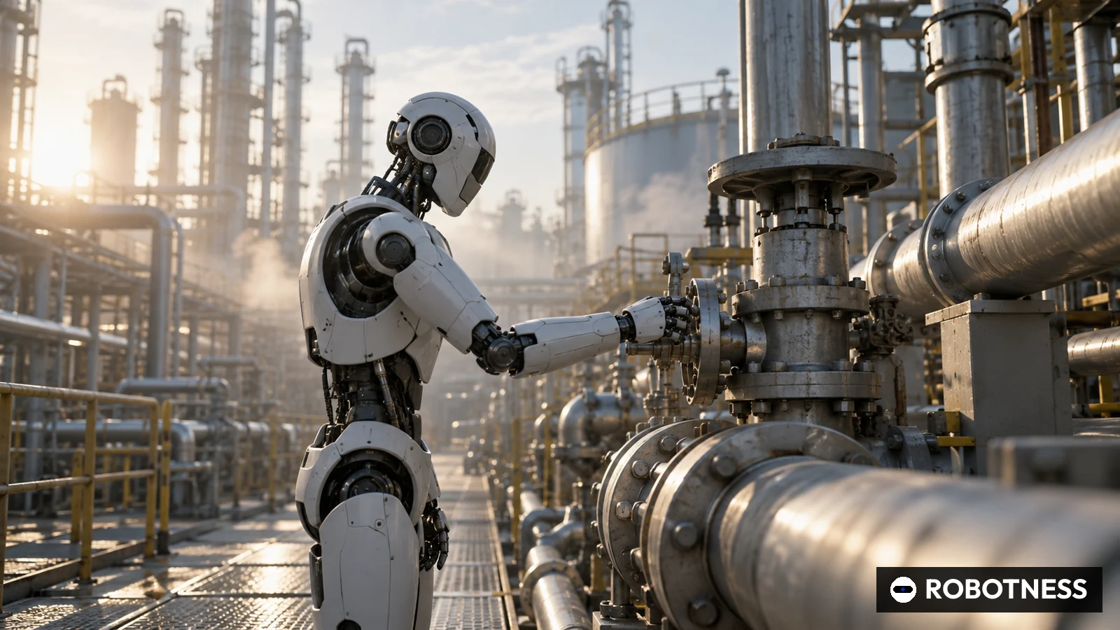 Eni öffnet Werke, Kunststoffchemie und Supercomputer für den Humanoiden-Entwickler Generative Bionics (Illustration: ROBOTNESS)